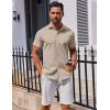 COOFANDY Men’s Button Down Shirt Short Sleeve Casual Shirt for Men Summer Business Casual Dress Shirt(Beige)