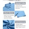 COOFANDY Men’s Button Down Shirt Short Sleeve Casual Shirt for Men Summer Business Casual Dress Shirt(Blue)