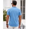 COOFANDY Men’s Button Down Shirt Short Sleeve Casual Shirt for Men Summer Business Casual Dress Shirt(Blue)