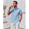 COOFANDY Men’s Button Down Shirt Short Sleeve Casual Shirt for Men Summer Business Casual Dress Shirt(Clear Blue)