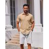 COOFANDY Men’s Button Down Shirt Short Sleeve Casual Shirt for Men Summer Business Casual Dress Shirt(Khaki)