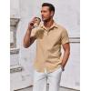 COOFANDY Men’s Button Down Shirt Short Sleeve Casual Shirt for Men Summer Business Casual Dress Shirt(Khaki)