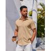 COOFANDY Men’s Button Down Shirt Short Sleeve Casual Shirt for Men Summer Business Casual Dress Shirt(Khaki)