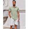 COOFANDY Men’s Button Down Shirt Short Sleeve Casual Shirt for Men Summer Business Casual Dress Shirt(Light Green)