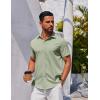 COOFANDY Men’s Button Down Shirt Short Sleeve Casual Shirt for Men Summer Business Casual Dress Shirt(Light Green)