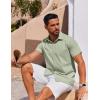 COOFANDY Men’s Button Down Shirt Short Sleeve Casual Shirt for Men Summer Business Casual Dress Shirt(Light Green)
