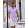 COOFANDY Men’s Button Down Shirt Short Sleeve Casual Shirt for Men Summer Business Casual Dress Shirt(Lilac)