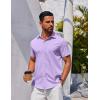 COOFANDY Men’s Button Down Shirt Short Sleeve Casual Shirt for Men Summer Business Casual Dress Shirt(Lilac)