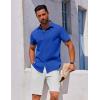 COOFANDY Men’s Button Down Shirt Short Sleeve Casual Shirt for Men Summer Business Casual Dress Shirt(Ocean Blue)