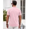 COOFANDY Men’s Button Down Shirt Short Sleeve Casual Shirt for Men Summer Business Casual Dress Shirt(Pink)