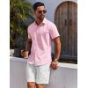 COOFANDY Men’s Button Down Shirt Short Sleeve Casual Shirt for Men Summer Business Casual Dress Shirt(Pink)