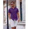 COOFANDY Men’s Button Down Shirt Short Sleeve Casual Shirt for Men Summer Business Casual Dress Shirt(Violet)
