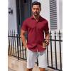 COOFANDY Men’s Button Down Shirt Short Sleeve Casual Shirt for Men Summer Business Casual Dress Shirt(Wine Red)
