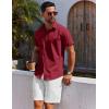 COOFANDY Men’s Button Down Shirt Short Sleeve Casual Shirt for Men Summer Business Casual Dress Shirt(Wine Red)