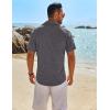 COOFANDY Mens Button Down Shirt Short Sleeve Casual Shirts Beach Summer Linen Shirts Wedding Vacation Shirt(Grey)