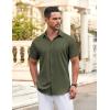 COOFANDY Men’s Button Down Shirt Short Sleeve Dress Shirt Casual Beach Summer Wedding Shirt(Army Green)