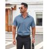 COOFANDY Men’s Button Down Shirt Short Sleeve Dress Shirt Casual Beach Summer Wedding Shirt(Grey Blue)