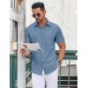 COOFANDY Men’s Button Down Shirt Short Sleeve Dress Shirt Casual Beach Summer Wedding Shirt(Grey Blue)