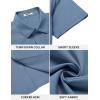 COOFANDY Men’s Button Down Shirt Short Sleeve Dress Shirt Casual Beach Summer Wedding Shirt(Grey Blue)