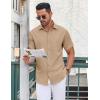COOFANDY Men’s Button Down Shirt Short Sleeve Dress Shirt Casual Beach Summer Wedding Shirt(Khaki)