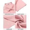 COOFANDY Men’s Button Down Shirt Short Sleeve Dress Shirt Casual Beach Summer Wedding Shirt(Light Pink)