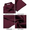 COOFANDY Men’s Button Down Shirt Short Sleeve Dress Shirt Casual Beach Summer Wedding Shirt(Wine Red)