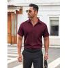 COOFANDY Men’s Button Down Shirt Short Sleeve Dress Shirt Casual Beach Summer Wedding Shirt(Wine Red)