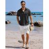 COOFANDY Men’s Button Down Shirts Short Sleeve Casual Shirts Summer Beach Linen Shirts with Pocket(Black)