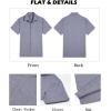 COOFANDY Men’s Button Down Shirts Short Sleeve Casual Shirts Summer Beach Linen Shirts with Pocket(Dark Blue)