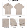 COOFANDY Men’s Button Down Shirts Short Sleeve Casual Shirts Summer Beach Linen Shirts with Pocket(Khaki)