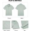 COOFANDY Men’s Button Down Shirts Short Sleeve Casual Shirts Summer Beach Linen Shirts with Pocket(Light Green)