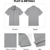COOFANDY Men’s Button Down Shirts Short Sleeve Casual Shirts Summer Beach Linen Shirts with Pocket(Light Grey)