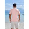 COOFANDY Men’s Button Down Shirts Short Sleeve Casual Shirts Summer Beach Linen Shirts with Pocket(Light Pink)
