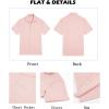 COOFANDY Men’s Button Down Shirts Short Sleeve Casual Shirts Summer Beach Linen Shirts with Pocket(Light Pink)
