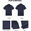 COOFANDY Men’s Button Down Shirts Short Sleeve Casual Shirts Summer Beach Linen Shirts with Pocket(Navy Blue)