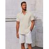 COOFANDY Men’s Button Down Shirts Short Sleeve Casual Summer Beach Shirts Vacation Wedding Shirts(Beige)