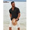 COOFANDY Men’s Button Down Shirts Short Sleeve Casual Summer Beach Shirts Vacation Wedding Shirts(Black)