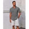 COOFANDY Men’s Button Down Shirts Short Sleeve Casual Summer Beach Shirts Vacation Wedding Shirts(Dark Grey)