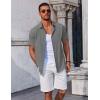 COOFANDY Men’s Button Down Shirts Short Sleeve Casual Summer Beach Shirts Vacation Wedding Shirts(Dark Grey)