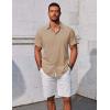 COOFANDY Men’s Button Down Shirts Short Sleeve Casual Summer Beach Shirts Vacation Wedding Shirts(Khaki)
