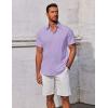 COOFANDY Men’s Button Down Shirts Short Sleeve Casual Summer Beach Shirts Vacation Wedding Shirts(Lavender)