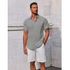 COOFANDY Men’s Button Down Shirts Short Sleeve Casual Summer Beach Shirts Vacation Wedding Shirts(Light Grey)