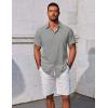 COOFANDY Men’s Button Down Shirts Short Sleeve Casual Summer Beach Shirts Vacation Wedding Shirts(Light Grey)