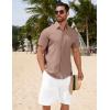 COOFANDY Men’s Button Down Shirts Short Sleeve Casual Summer Beach Shirts Vacation Wedding Shirts(Mulberry)