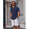 COOFANDY Men’s Button Down Shirts Short Sleeve Casual Summer Beach Shirts Vacation Wedding Shirts(Navy Blue)