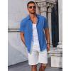 COOFANDY Men’s Button Down Shirts Short Sleeve Casual Summer Beach Shirts Vacation Wedding Shirts(Ocean Blue)