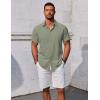 COOFANDY Men’s Button Down Shirts Short Sleeve Casual Summer Beach Shirts Vacation Wedding Shirts(Olive Green)