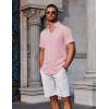 COOFANDY Men’s Button Down Shirts Short Sleeve Casual Summer Beach Shirts Vacation Wedding Shirts(Pink)