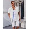 COOFANDY Men’s Button Down Shirts Short Sleeve Casual Summer Beach Shirts Vacation Wedding Shirts(White)