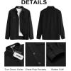 COOFANDY Men’s Button Down Waffle Shirt Jacket Casual Long Sleeve Shacket Lightweight Overshirts with Flap Pockets(Black)